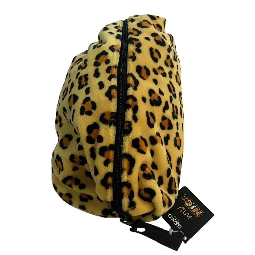 Enesco Wild Nici Leopard Print Plush Cosmetic Bag Pouch – Mini Travel Case